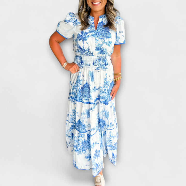 Eliza - Zeitloses Toile Maxi-Kleid