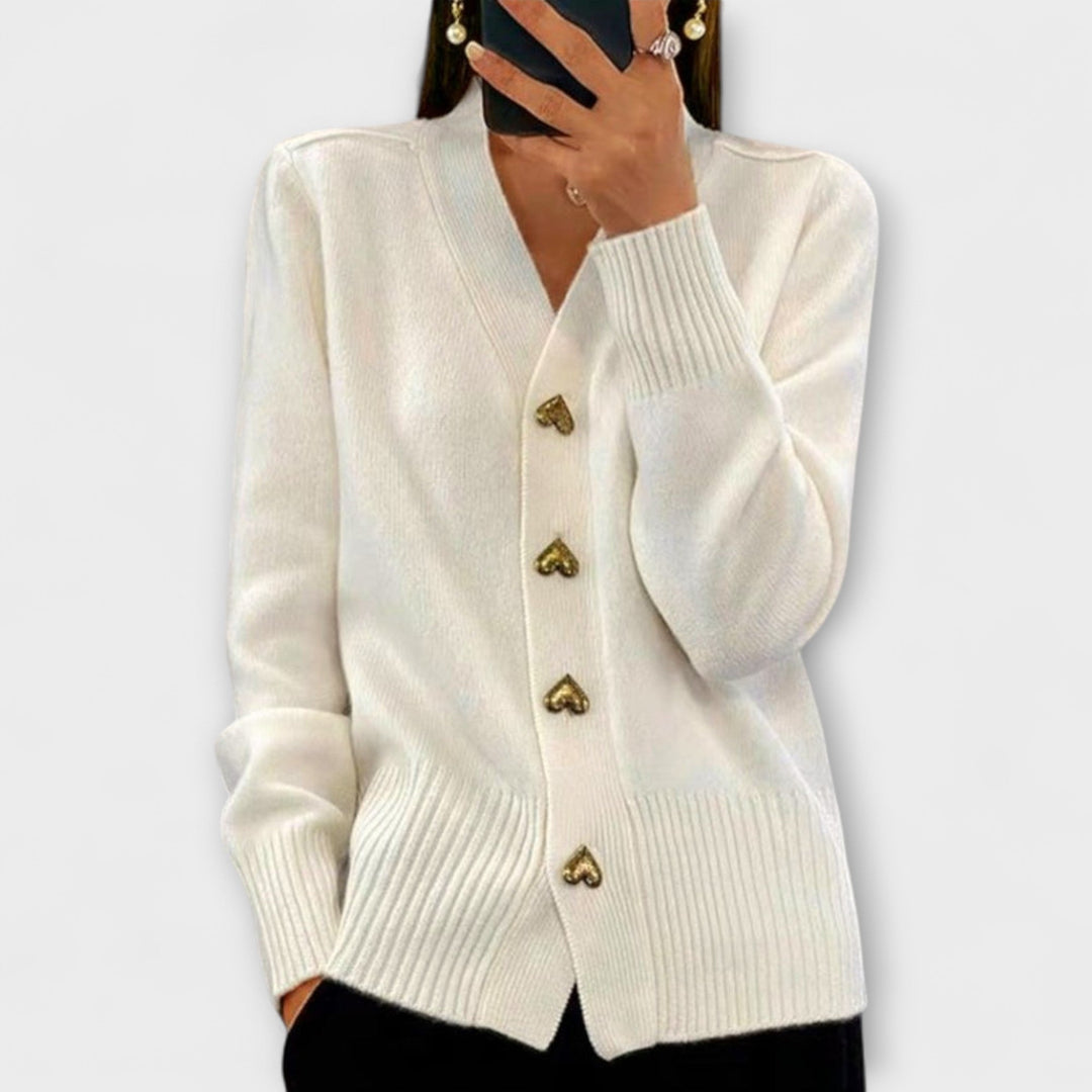 Marij – Damen-Pullover mit V-Ausschnitt im Vintage-Look