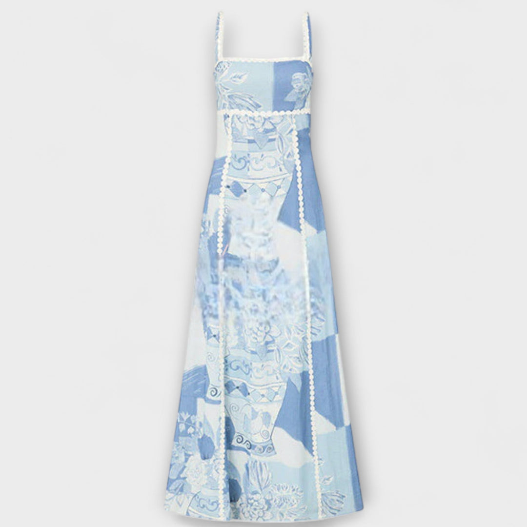 Terazza Ric Rac - Slip Flared Leinen Maxikleid