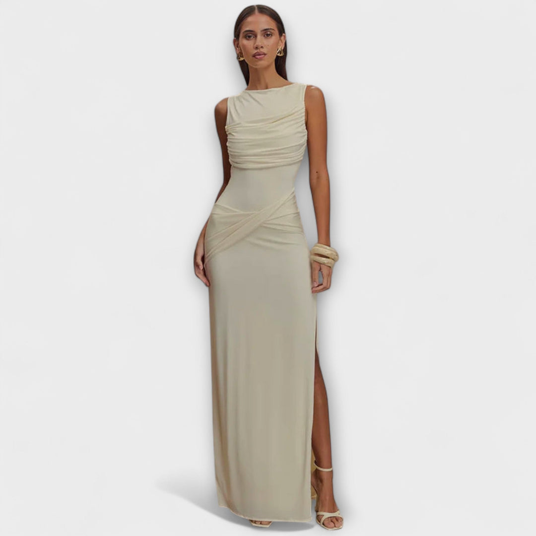 Rieke - Stylisches Maxikleid mit hohem Beinschlitz