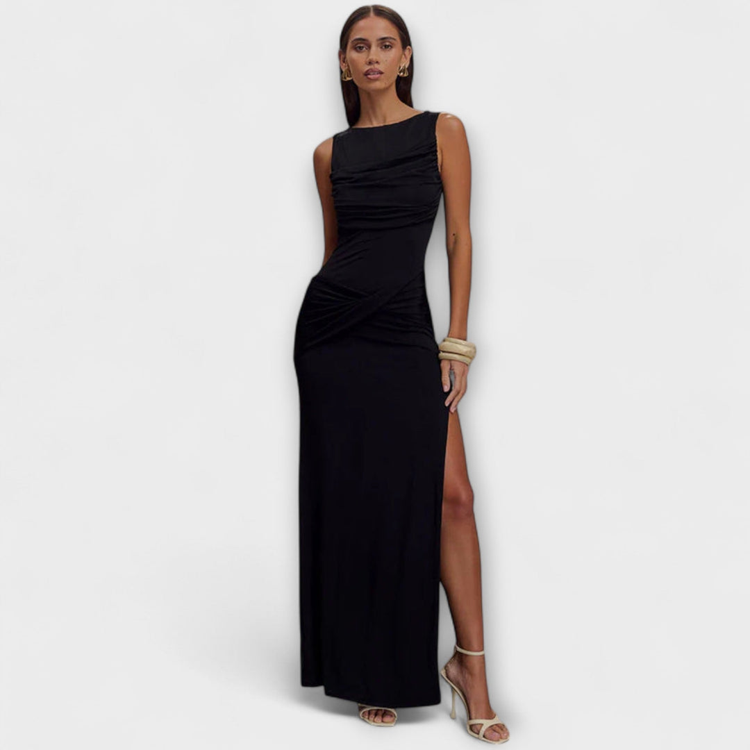 Rieke - Stylisches Maxikleid mit hohem Beinschlitz