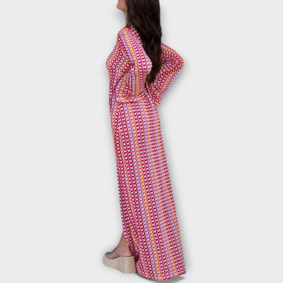 Elina – Maxikleid mit V-Ausschnitt und Urlaubsflair