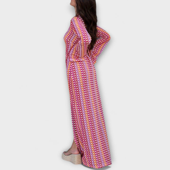 Elina – Maxikleid mit V-Ausschnitt und Urlaubsflair