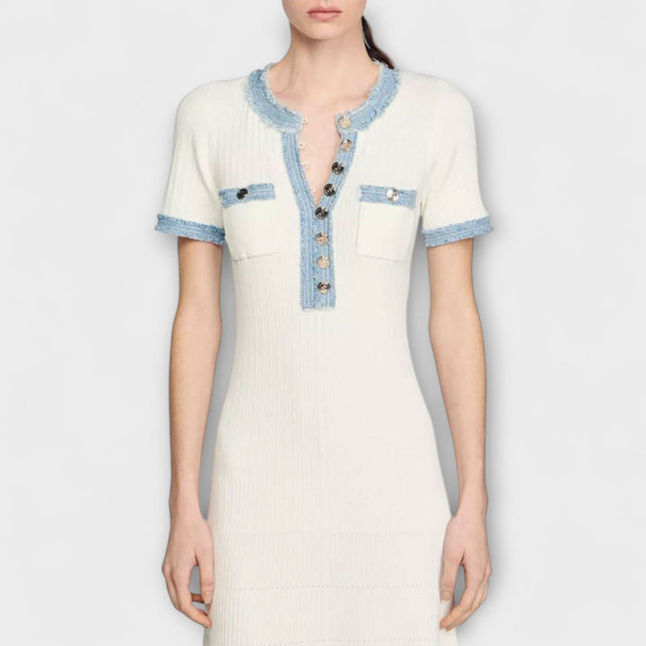 Alecia - Strukturierte Maxi-Kleid