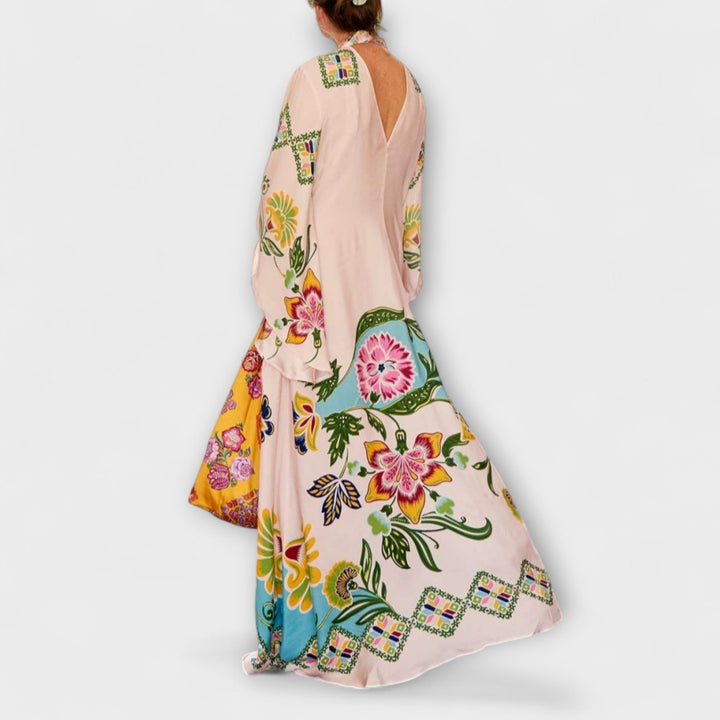 Lisa - Elegantes Maxikleid mit floralem Druck und fliessendem Design