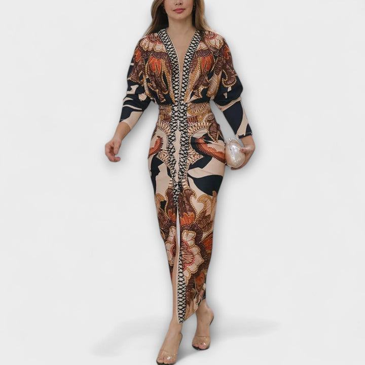 Cleo – Dolman-Midikleid mit brasilianischem Print
